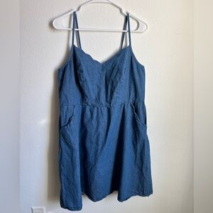 Denim Blue Scallop Neckline Sundress Market & Spruce 1X